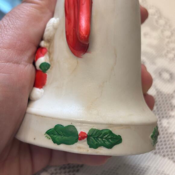 Vintage 1985 Kissing Santa Bell Christmas Ornament Telco MCM Nostalgia Collector - Picture 3 of 4